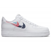 Кроссовки Nike Air Force 1 Low 07 Quadruple Swoosh White Navy Crimson