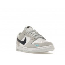 Nike Dunk Low White Grey Navy Aqua Mini Swoosh