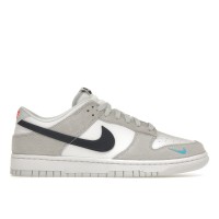 Кроссовки Nike Dunk Low White Grey Navy Aqua Mini Swoosh