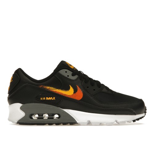 Кроссы Nike Air Max 90 Black University Gold - мужская сетка размеров