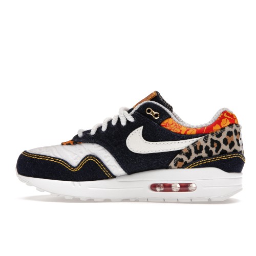 Кроссы Nike Air Max 1 Premium Denim Leopard - мужская сетка размеров