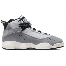 Подростковые Jordan 6 Rings Light Smoke Grey Black Sail White (GS)