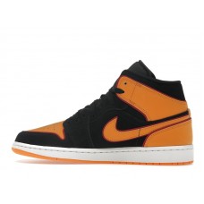 Jordan 1 Mid Fat Tongue Black Orange