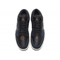 Женские Jordan 1 Low SE Black Dark Obsidian Snakeskin (W)