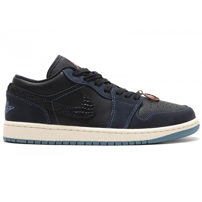 Jordan 1 Low SE Black Dark Obsidian Snakeskin W