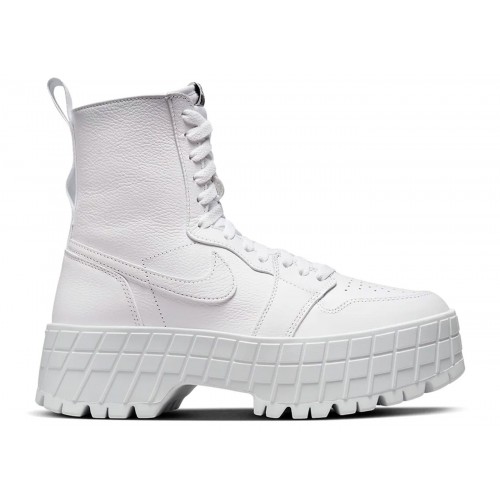 Кроссы Jordan 1 High Brooklyn Triple White (W) - женская сетка размеров