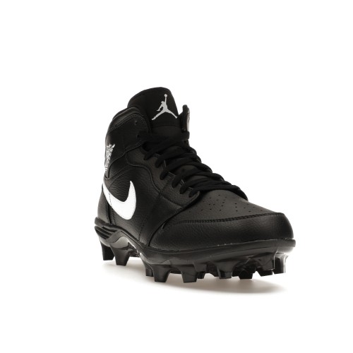 Кроссы Jordan 1 Mid TD Cleat Black White - мужская сетка размеров