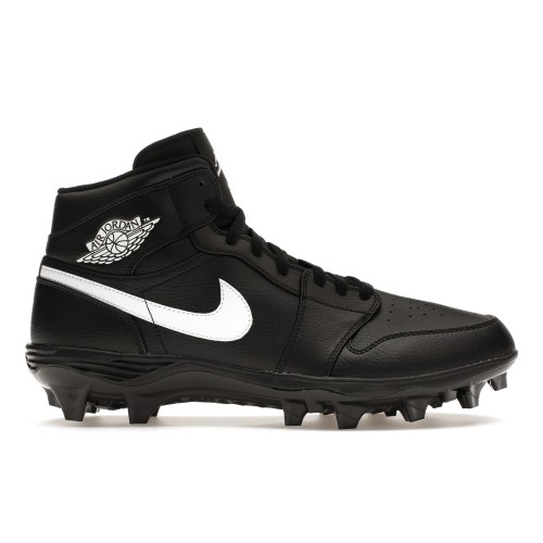 Кроссы Jordan 1 Mid TD Cleat Black White - мужская сетка размеров