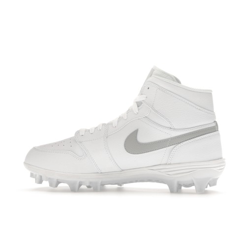 Кроссы Jordan 1 Mid TD Cleat White Grey Fog - мужская сетка размеров