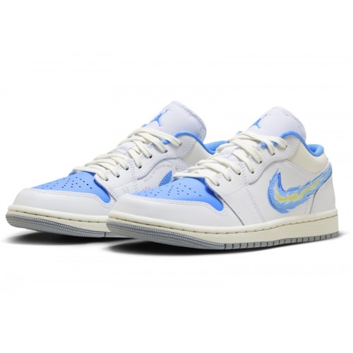 Wmns Air Jordan 1 Low SE Just Skate - University Blue - женская сетка размеров