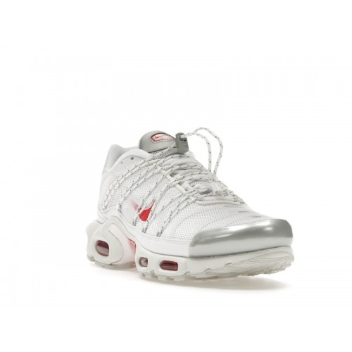 Кроссы Nike Air Max Plus Lace Utility White University Red (W) - женская сетка размеров