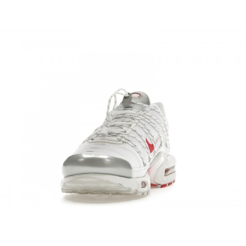 Кроссы Nike Air Max Plus Lace Utility White University Red (W) - женская сетка размеров