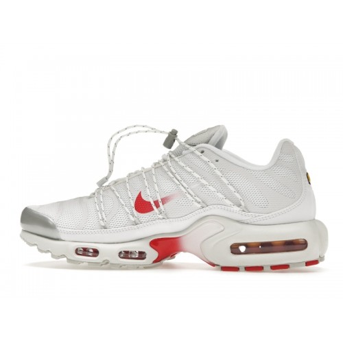 Кроссы Nike Air Max Plus Lace Utility White University Red (W) - женская сетка размеров