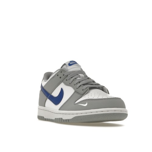 Кроссы Nike Dunk Low Mini Swoosh Wolf Grey Game Royal (GS) - подростковая сетка размеров