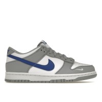Подростковые кроссовки Nike Dunk Low Mini Swoosh Wolf Grey Game Royal (GS)