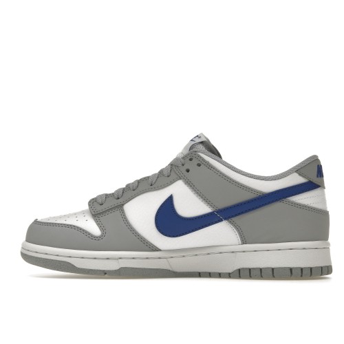 Кроссы Nike Dunk Low Mini Swoosh Wolf Grey Game Royal (GS) - подростковая сетка размеров