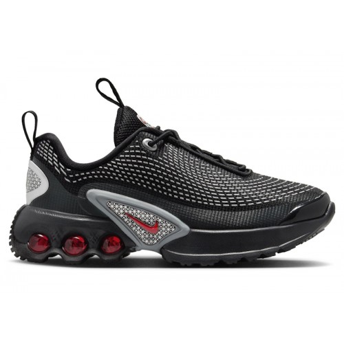 Nike Air Max DN PS Black Metallic Silver Red - детская сетка размеров
