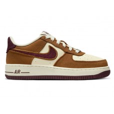 Подростковые кроссовки Nike Air Force 1 Low Light British Tan Burgundy Crush (GS)