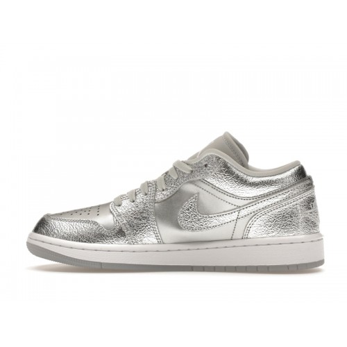 Кроссы Jordan 1 Low SE Metallic Silver (W) - женская сетка размеров