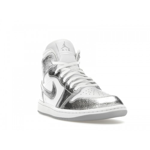 Кроссы Jordan 1 Mid SE Metallic Silver (W) - женская сетка размеров