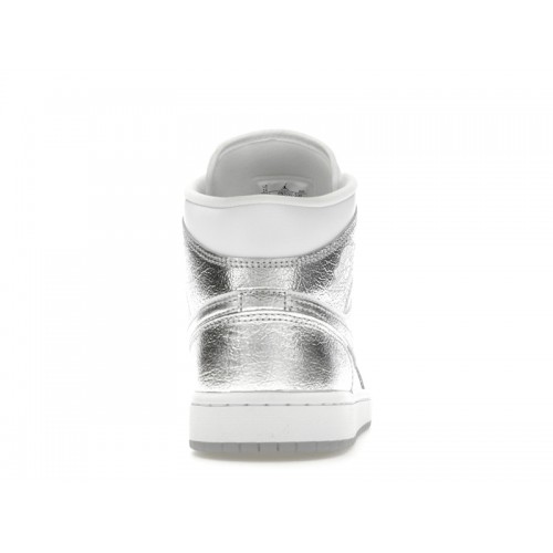 Кроссы Jordan 1 Mid SE Metallic Silver (W) - женская сетка размеров