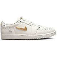 Женские кроссовки Jordan 1 Low Method of Make Sail Metallic Gold (W)