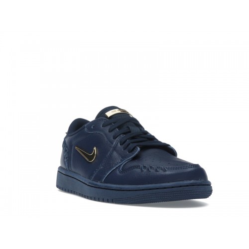 Кроссы Jordan 1 Low Method of Make Midnight Navy Metallic Gold (W) - женская сетка размеров