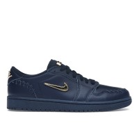 Женские кроссовки Jordan 1 Low Method of Make Midnight Navy Metallic Gold (W)