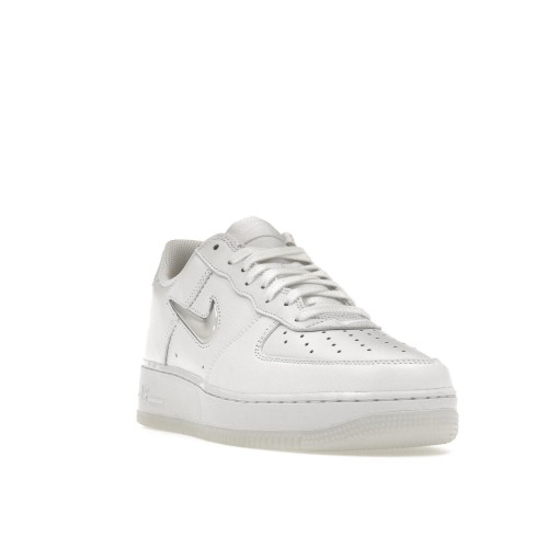 Кроссы Nike Air Force 1 Low 07 Retro Color of the Month Jewel Swoosh Triple White - мужская сетка размеров