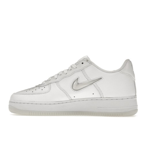 Кроссы Nike Air Force 1 Low 07 Retro Color of the Month Jewel Swoosh Triple White - мужская сетка размеров