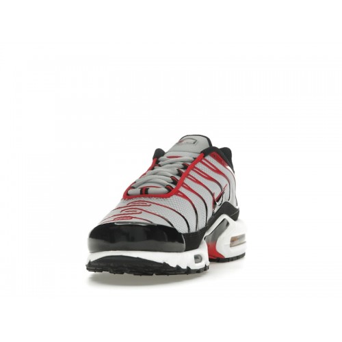 Кроссы Nike Air Max Plus Pure Platinum Black University Red - мужская сетка размеров