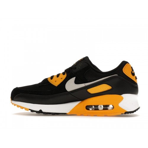 Кроссы Nike Air Max 90 Black University Gold White - мужская сетка размеров