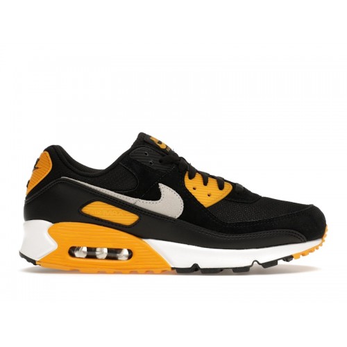 Кроссы Nike Air Max 90 Black University Gold White - мужская сетка размеров