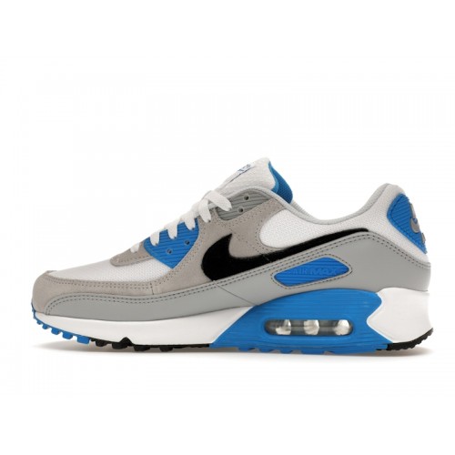 Кроссы Nike Air Max 90 Pure Platinum Photo Blue - мужская сетка размеров