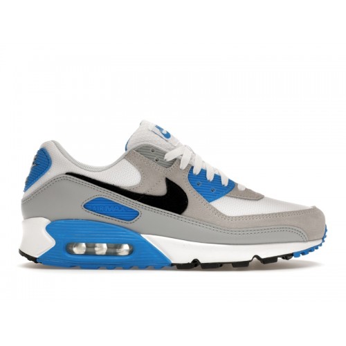 Кроссы Nike Air Max 90 Pure Platinum Photo Blue - мужская сетка размеров