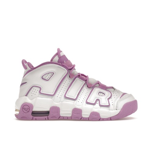 Кроссы Nike Air More Uptempo White Rush Fuchsia (GS) - подростковая сетка размеров