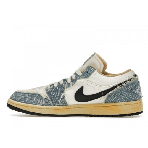 Кроссы Jordan 1 Low SE WRMK Sashiko Denim - мужская сетка размеров