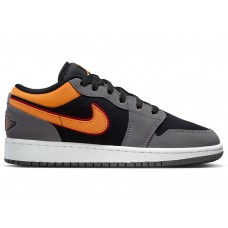 Подростковые кроссовки Jordan 1 Low SE Light Graphite Vivid Orange (GS)