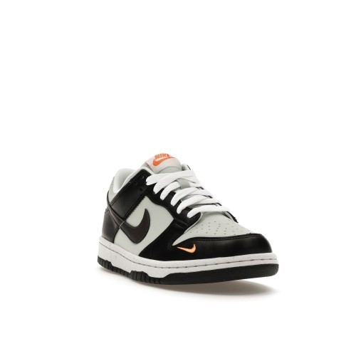 Кроссы Nike Dunk Low Black Bright Mandarin Mini Swoosh (GS) - подростковая сетка размеров