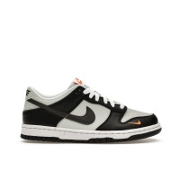 Подростковые кроссовки Nike Dunk Low Black Bright Mandarin Mini Swoosh (GS)