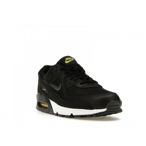 Кроссы Nike Air Max 90 Jewel Black Opti Yellow - мужская сетка размеров