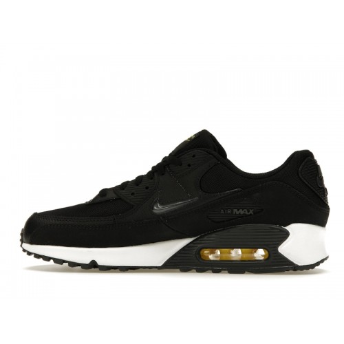 Кроссы Nike Air Max 90 Jewel Black Opti Yellow - мужская сетка размеров