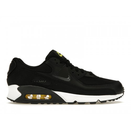 Кроссы Nike Air Max 90 Jewel Black Opti Yellow - мужская сетка размеров