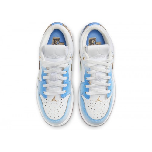 Air Jordan 1 Low SE GS Blue Gradient - подростковая сетка размеров