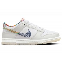 Подростковые кроссовки Nike Dunk Low White Multi-Color Paisley (GS)