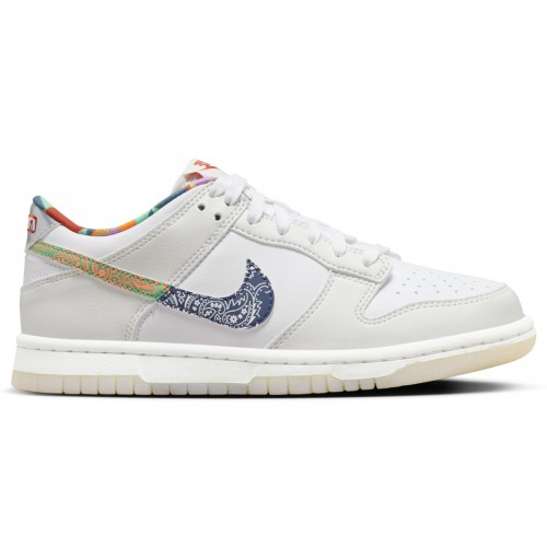 Кроссы Nike Dunk Low White Multi-Color Paisley (GS) - подростковая сетка размеров