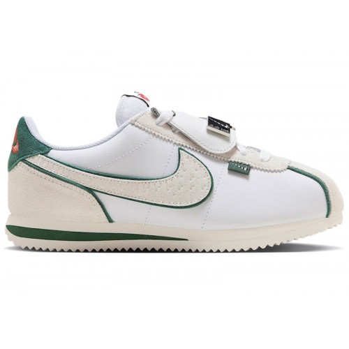 Кроссы Nike Cortez All Petals United White Green (W) - женская сетка размеров