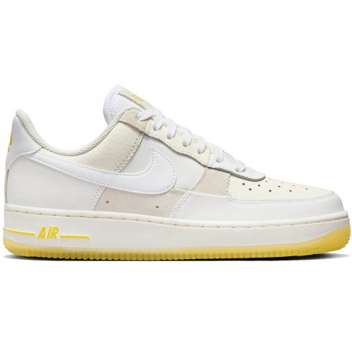 Кроссы Nike Air Force 1 Low 07 UV Reactive Patchwork White Multicolor Yellow (W) - женская сетка размеров