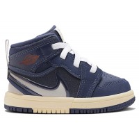 Кроссовки для малыша Jordan 1 Mid RM EasyOn Midnight Navy Varsity Red Muslin Atmosphere Grey (TD)