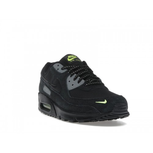 Nike Air Max 90 Black Cool Grey Volt - мужская сетка размеров